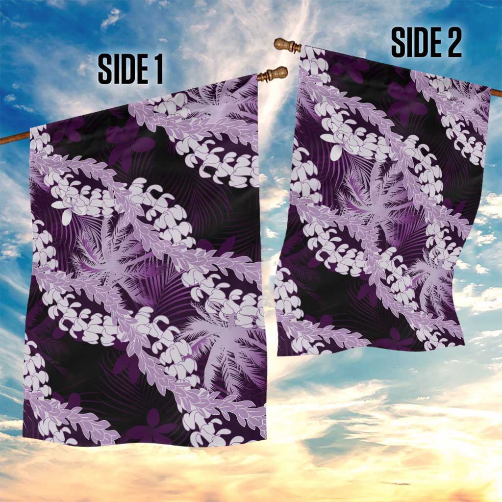 Puakenikeni Maile Lei Garden Flag Frangipani Purple Tropical Leaves LT01 - Polynesian Pride