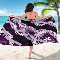 Puakenikeni Maile Lei Sarong Frangipani Purple Tropical Leaves