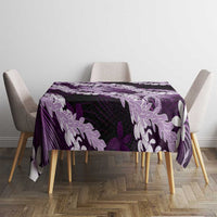 Puakenikeni Maile Lei Tablecloth Frangipani Purple Tropical Leaves