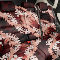 Puakenikeni Maile Lei Back Car Seat Cover Frangipani Red Tropical Leaves