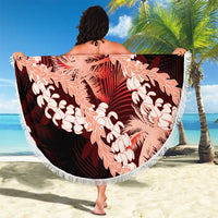 Puakenikeni Maile Lei Beach Blanket Frangipani Red Tropical Leaves