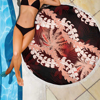 Puakenikeni Maile Lei Beach Blanket Frangipani Red Tropical Leaves