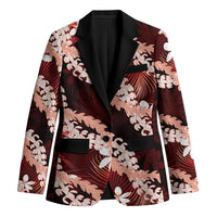 Puakenikeni Maile Lei Blazer Frangipani Red Tropical Leaves