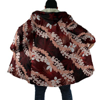 Puakenikeni Maile Lei Cloak Frangipani Red Tropical Leaves