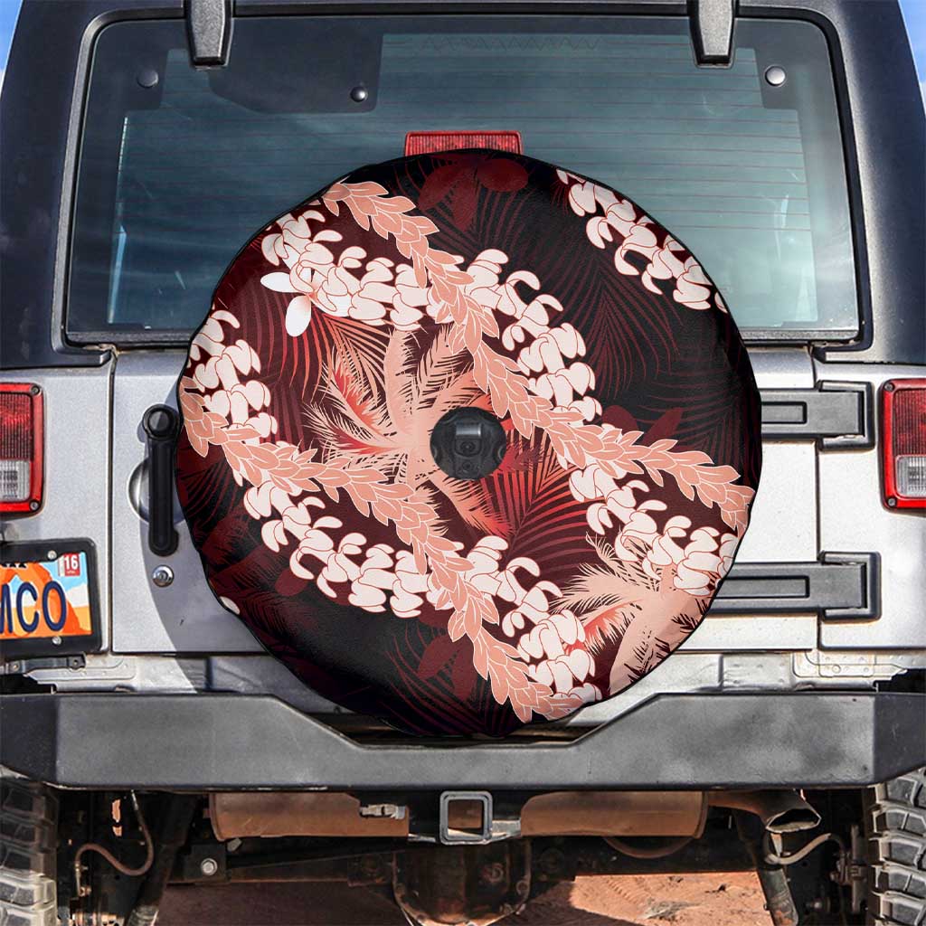 Puakenikeni Maile Lei Spare Tire Cover Frangipani Red Tropical Leaves LT01 Red - Polynesian Pride