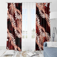 Puakenikeni Maile Lei Window Curtain Frangipani Red Tropical Leaves LT01 - Polynesian Pride