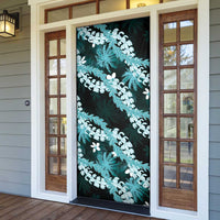 Puakenikeni Maile Lei Door Cover Frangipani Turquoise Tropical Leaves LT01 - Polynesian Pride