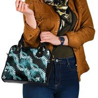 Puakenikeni Maile Lei Shoulder Handbag Frangipani Turquoise Tropical Leaves LT01 - Polynesian Pride