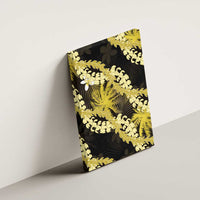 Puakenikeni Maile Lei Canvas Wall Art Frangipani Yellow Tropical Leaves LT01 - Polynesian Pride