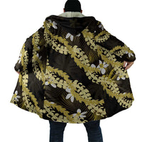 Puakenikeni Maile Lei Cloak Frangipani Yellow Tropical Leaves