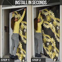 Puakenikeni Maile Lei Door Cover Frangipani Yellow Tropical Leaves LT01 - Polynesian Pride