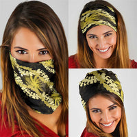 Puakenikeni Maile Lei Neck Gaiter Frangipani Yellow Tropical Leaves