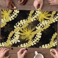 Puakenikeni Maile Lei Puzzle Frangipani Yellow Tropical Leaves LT01 - Polynesian Pride