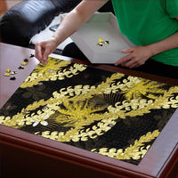 Puakenikeni Maile Lei Puzzle Frangipani Yellow Tropical Leaves LT01 - Polynesian Pride