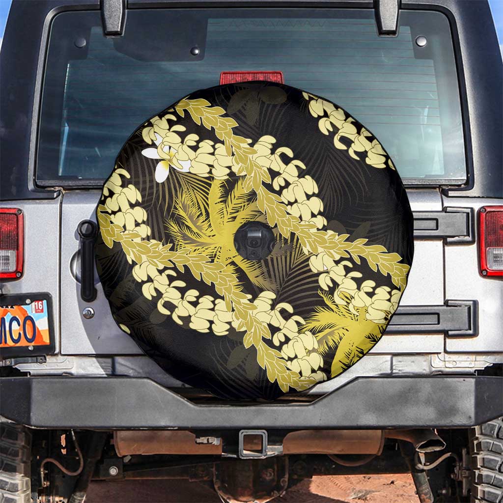 Puakenikeni Maile Lei Spare Tire Cover Frangipani Yellow Tropical Leaves LT01 Yellow - Polynesian Pride