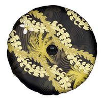 Puakenikeni Maile Lei Spare Tire Cover Frangipani Yellow Tropical Leaves LT01 - Polynesian Pride