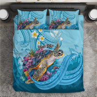 Personalized Hawaii Sea Turtle Bedding Set Hawaii Map Ocean Vibes