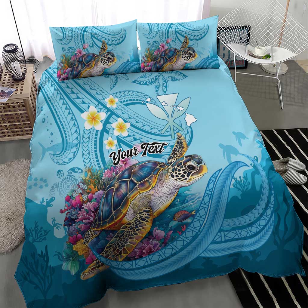 Personalized Hawaii Sea Turtle Bedding Set Hawaii Map Ocean Vibes