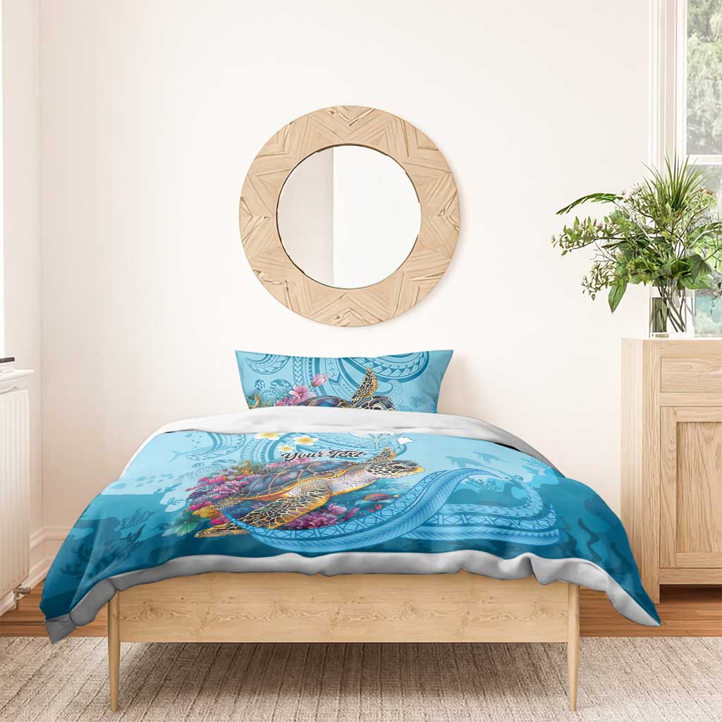 Personalized Hawaii Sea Turtle Bedding Set Hawaii Map Ocean Vibes