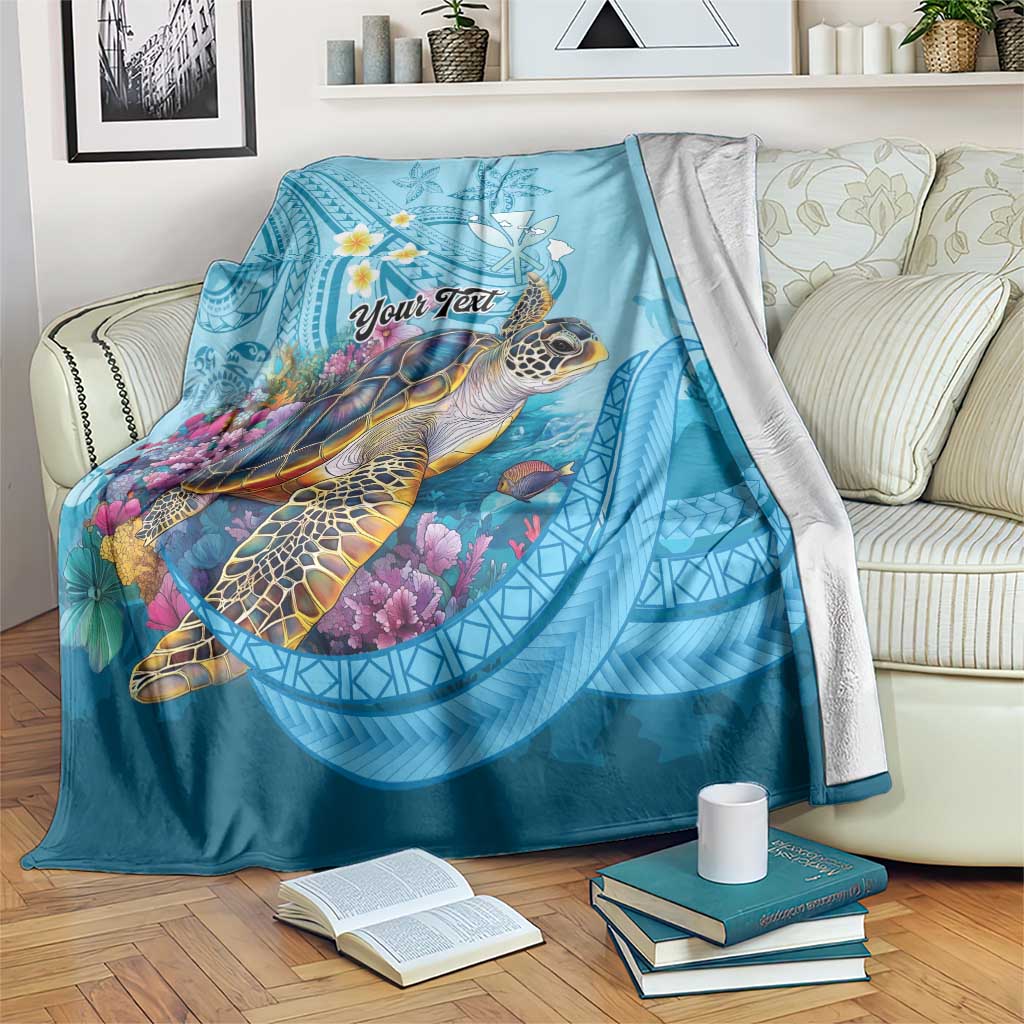 Personalized Hawaii Sea Turtle Blanket Hawaii Map Ocean Vibes