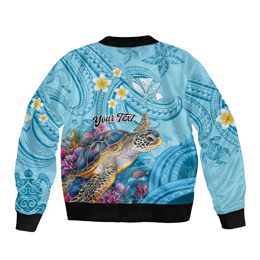 Personalized Hawaii Sea Turtle Bomber Jacket Hawaii Map Ocean Vibes