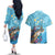 Personalized Hawaii Sea Turtle Couples Matching Off The Shoulder Long Sleeve Dress and Hawaiian Shirt Hawaii Map Ocean Vibes
