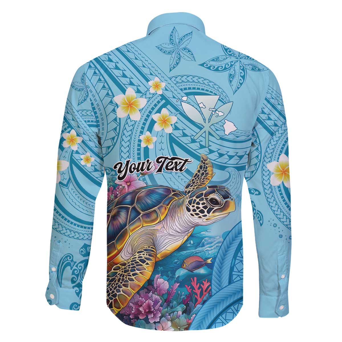 Personalized Hawaii Sea Turtle Family Matching Off The Shoulder Long Sleeve Dress and Hawaiian Shirt Hawaii Map Ocean Vibes