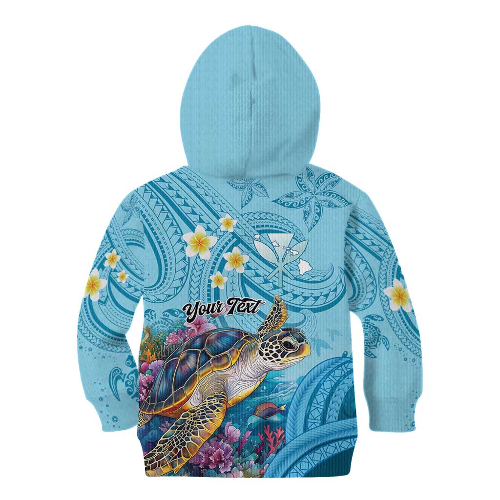 Personalized Hawaii Sea Turtle Kid Hoodie Hawaii Map Ocean Vibes