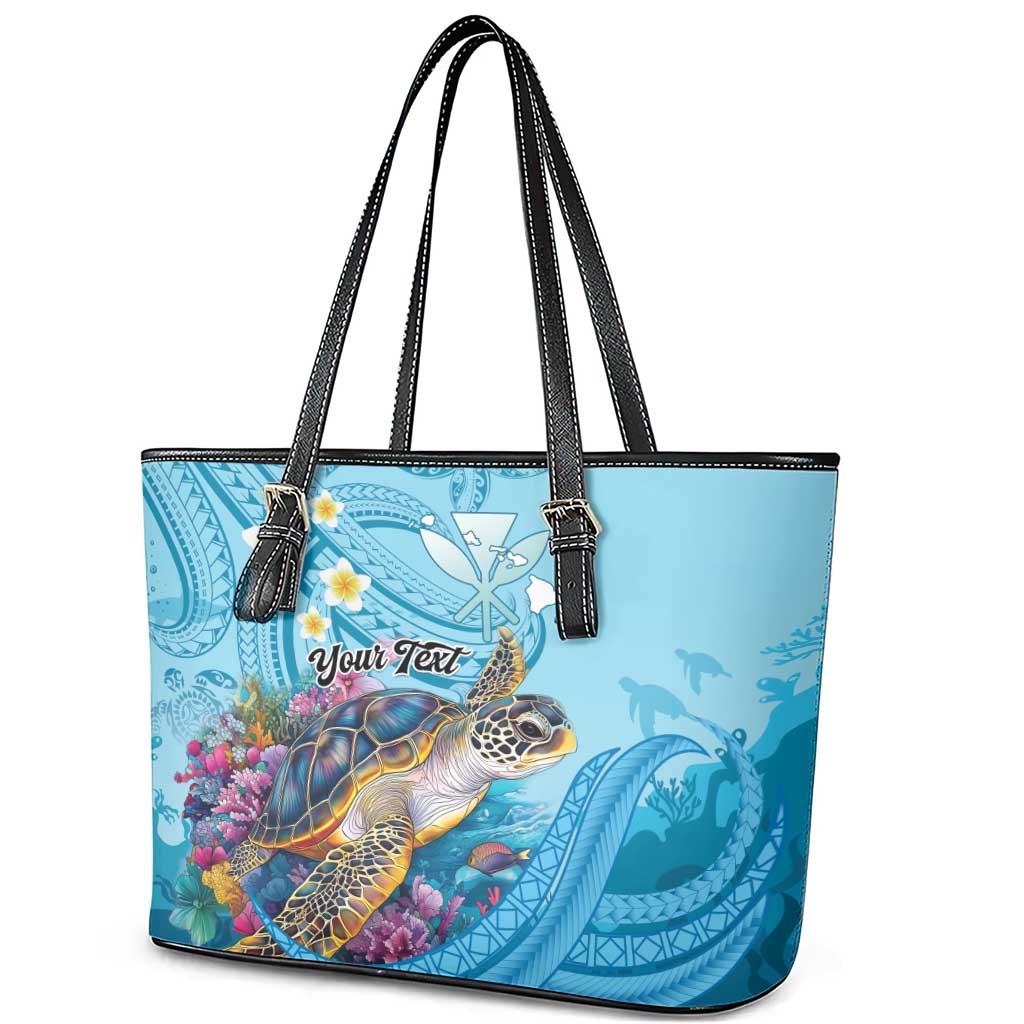Personalized Hawaii Sea Turtle Leather Tote Bag Hawaii Map Ocean Vibes
