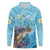 Personalized Hawaii Sea Turtle Long Sleeve Polo Shirt Hawaii Map Ocean Vibes