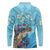 Personalized Hawaii Sea Turtle Long Sleeve Polo Shirt Hawaii Map Ocean Vibes