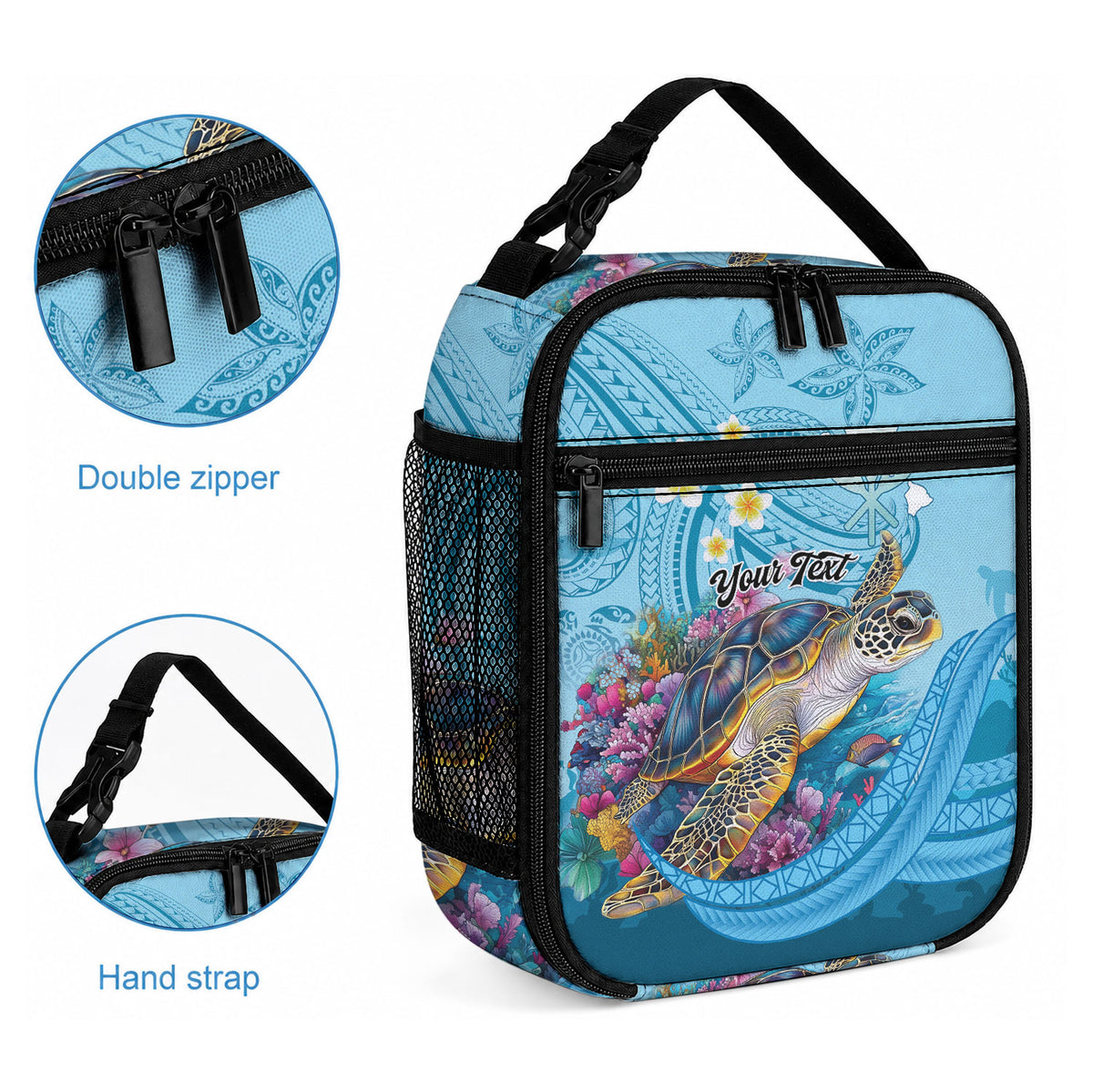 Personalized Hawaii Sea Turtle Lunch Bag Hawaii Map Ocean Vibes