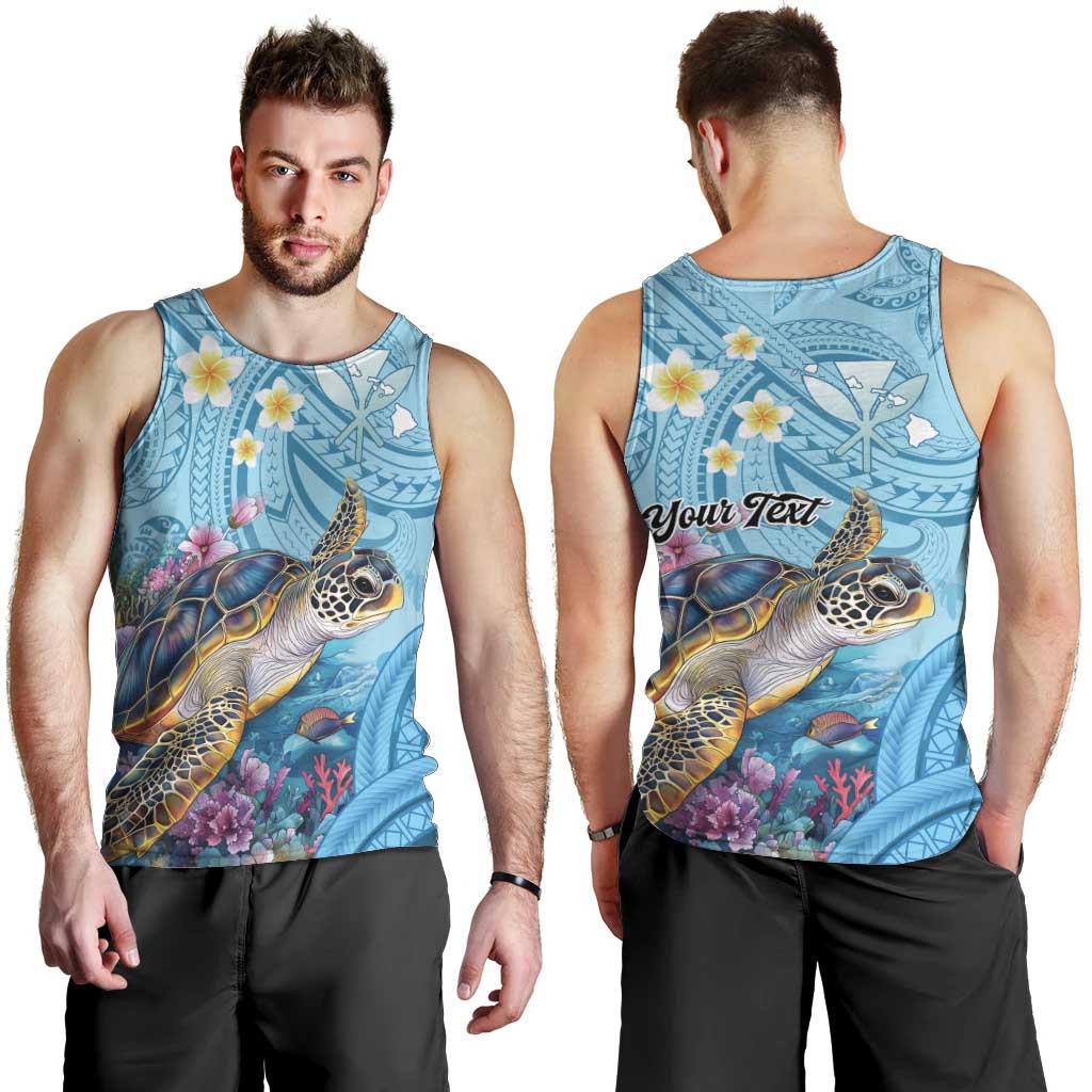 Personalized Hawaii Sea Turtle Men Tank Top Hawaii Map Ocean Vibes