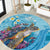 Personalized Hawaii Sea Turtle Round Carpet Hawaii Map Ocean Vibes