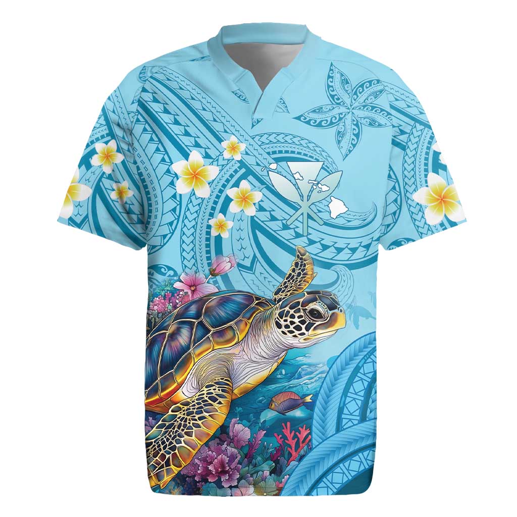 Personalized Hawaii Sea Turtle Rugby Jersey Hawaii Map Ocean Vibes