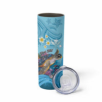 Personalized Hawaii Sea Turtle Skinny Tumbler Hawaii Map Ocean Vibes