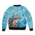 Personalized Hawaii Sea Turtle Sleeve Zip Bomber Jacket Hawaii Map Ocean Vibes