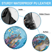 Personalized Hawaii Sea Turtle Spare Tire Cover Hawaii Map Ocean Vibes