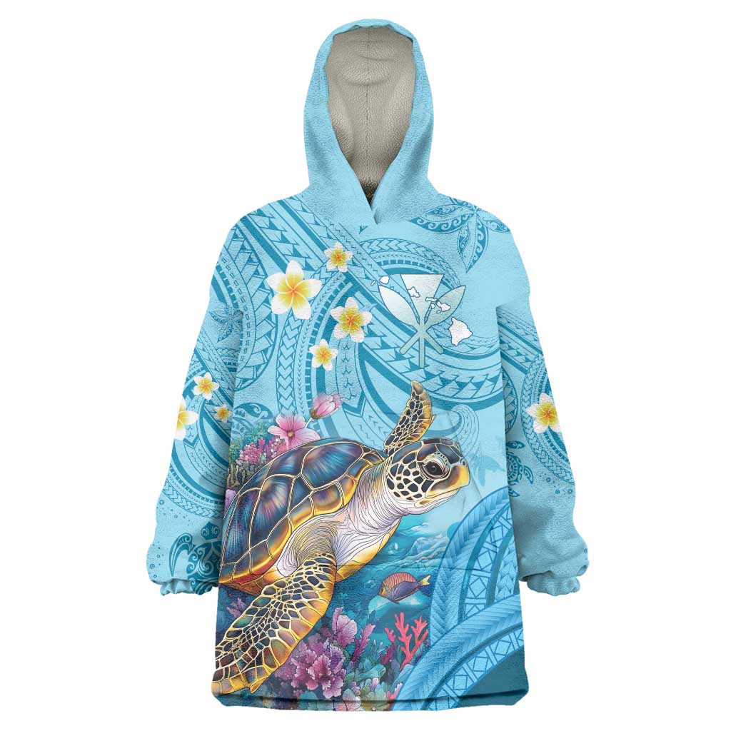 Personalized Hawaii Sea Turtle Wearable Blanket Hoodie Hawaii Map Ocean Vibes
