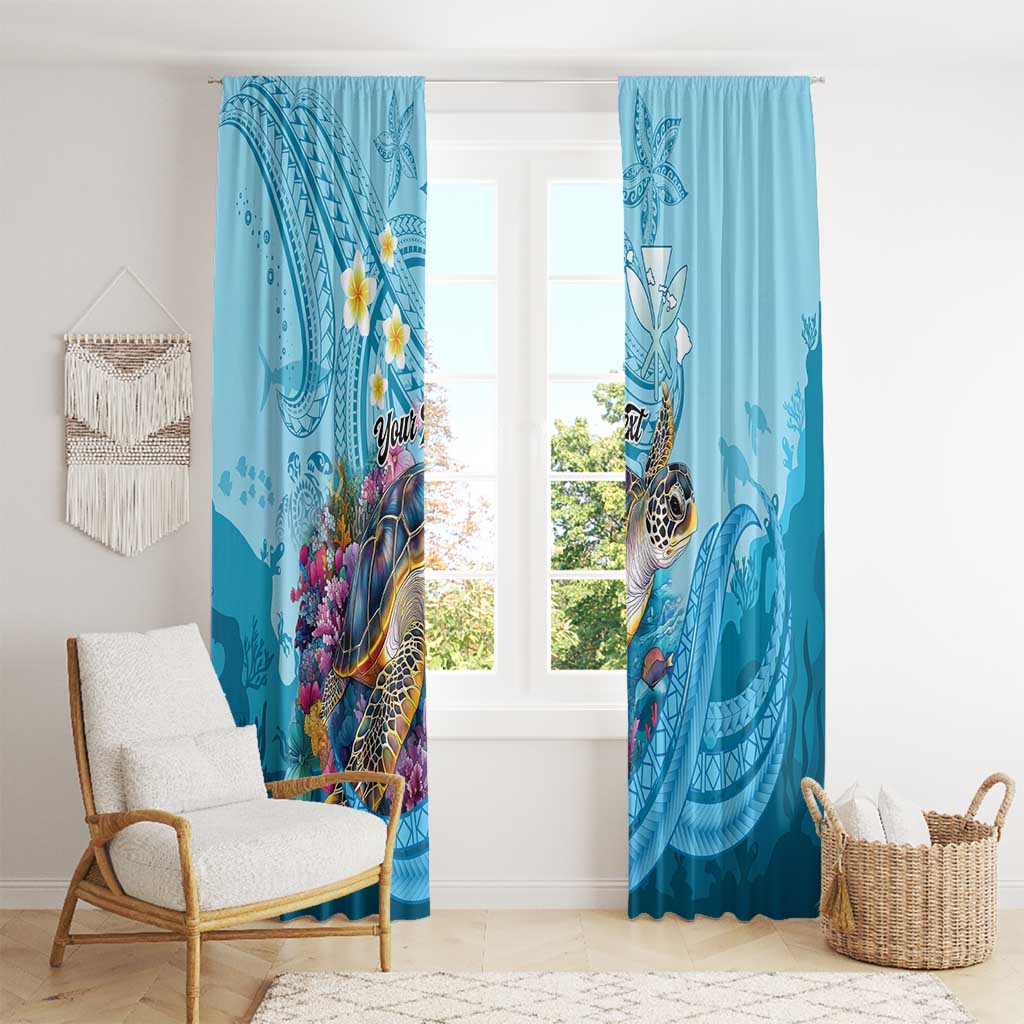 Personalized Hawaii Sea Turtle Window Curtain Hawaii Map Ocean Vibes