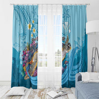 Personalized Hawaii Sea Turtle Window Curtain Hawaii Map Ocean Vibes