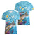 Personalized Hawaii Sea Turtle Women V-Neck T-Shirt Hawaii Map Ocean Vibes