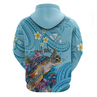 Personalized Hawaii Sea Turtle Zip Hoodie Hawaii Map Ocean Vibes