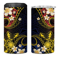 Philippines Spirit Tribal Sun Plumeria 4 in 1 Can Cooler Tumbler Red And Blue Polynesian Pattern LT01 One Size: 16 oz Black - Polynesian Pride