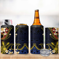 Philippines Spirit Tribal Sun Plumeria 4 in 1 Can Cooler Tumbler Red And Blue Polynesian Pattern LT01 - Polynesian Pride