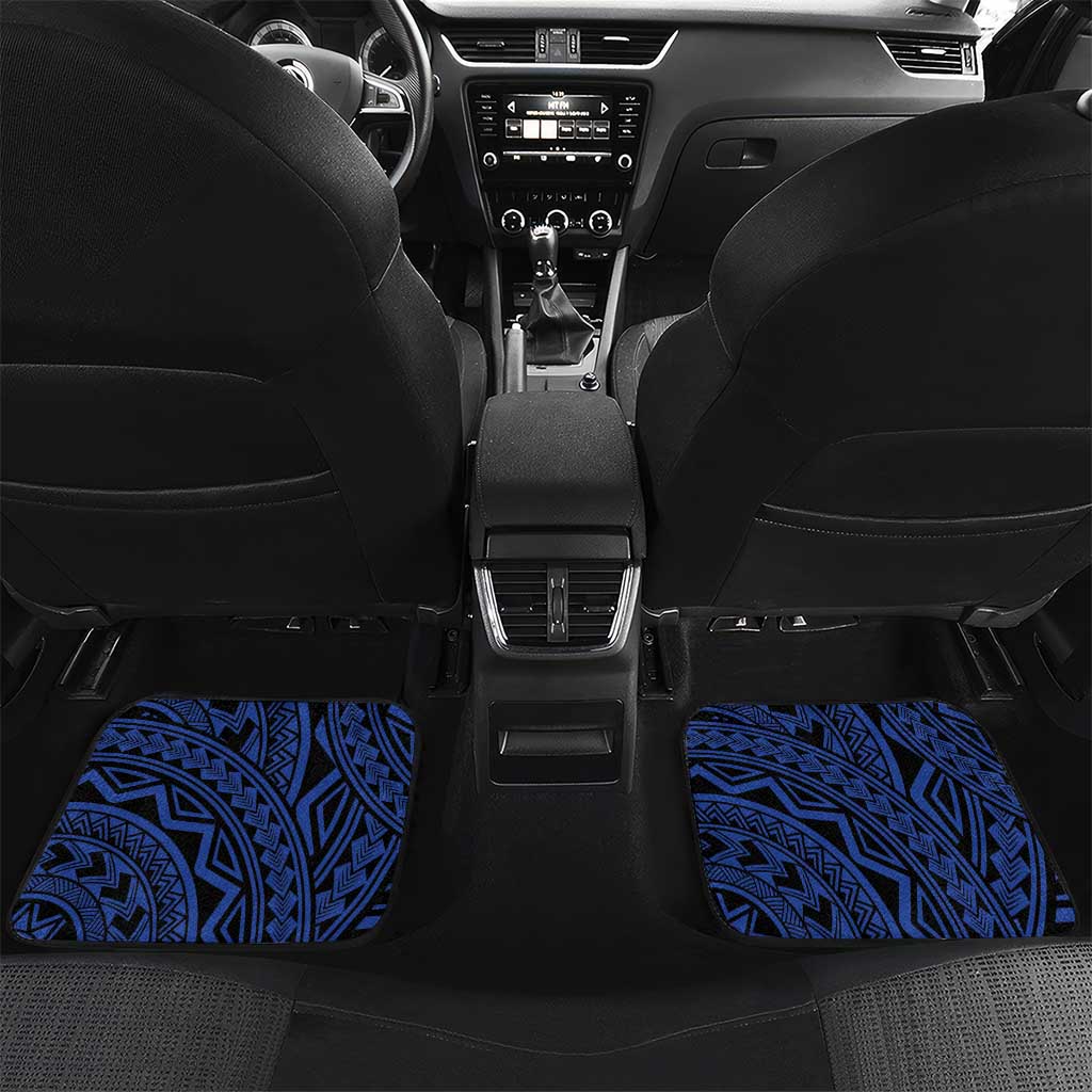 Philippines Spirit Tribal Sun Plumeria Car Mats Red And Blue Polynesian Pattern
