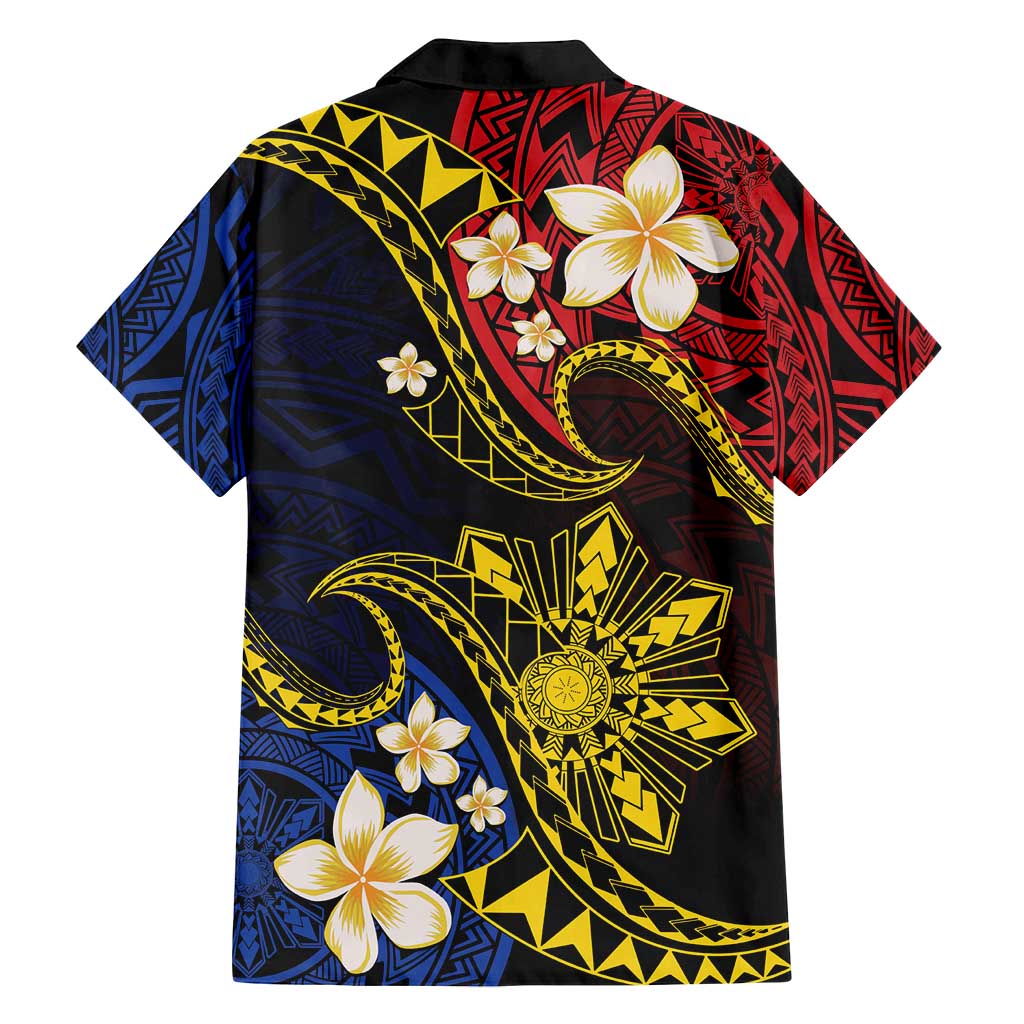 Philippines Spirit Tribal Sun Plumeria Family Matching Long Sleeve Bodycon Dress and Hawaiian Shirt Red And Blue Polynesian Pattern
