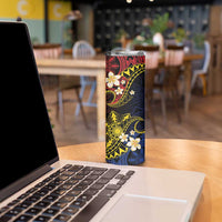 Philippines Spirit Tribal Sun Plumeria Skinny Tumbler Red And Blue Polynesian Pattern LT01 - Polynesian Pride