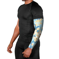 Hawaii Hibiscus Plumeria Blue Arm Sleeves Polynesian Pattern
