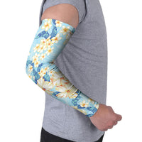Hawaii Hibiscus Plumeria Blue Arm Sleeves Polynesian Pattern